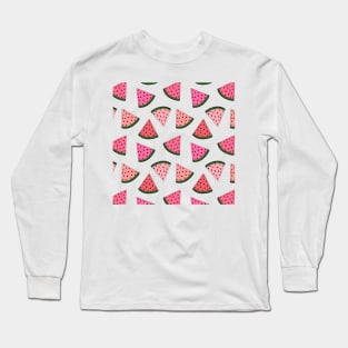 Colorful watermelon hand drawn pattern Long Sleeve T-Shirt